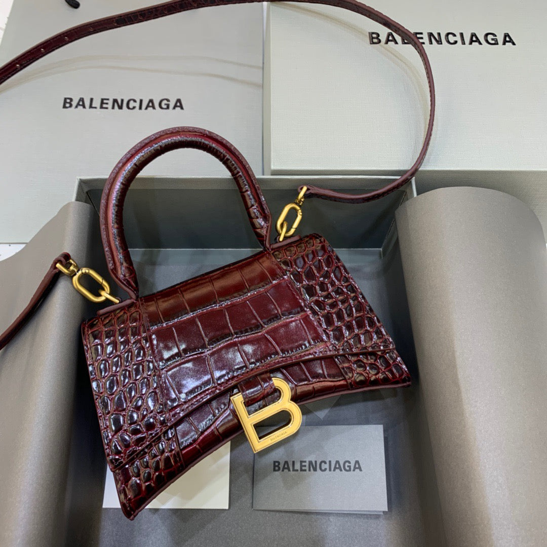 Top Quality Hourglass XS Handbag In Dark Red, For Women,  Bags 7.4in/19cm