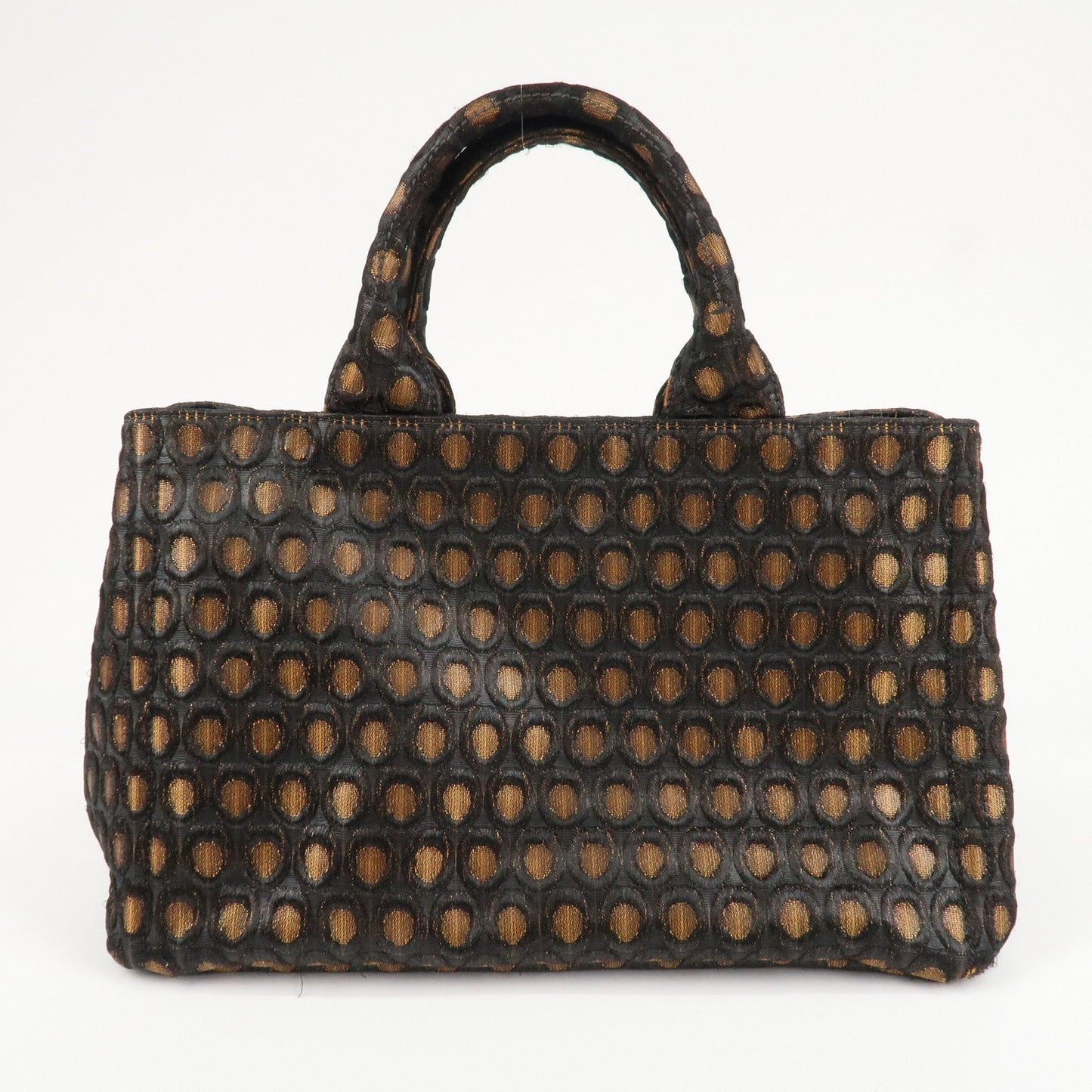PRADA Canapa Canvas Tote Bag Hand 2Way Bag Black Orange BN1877  d