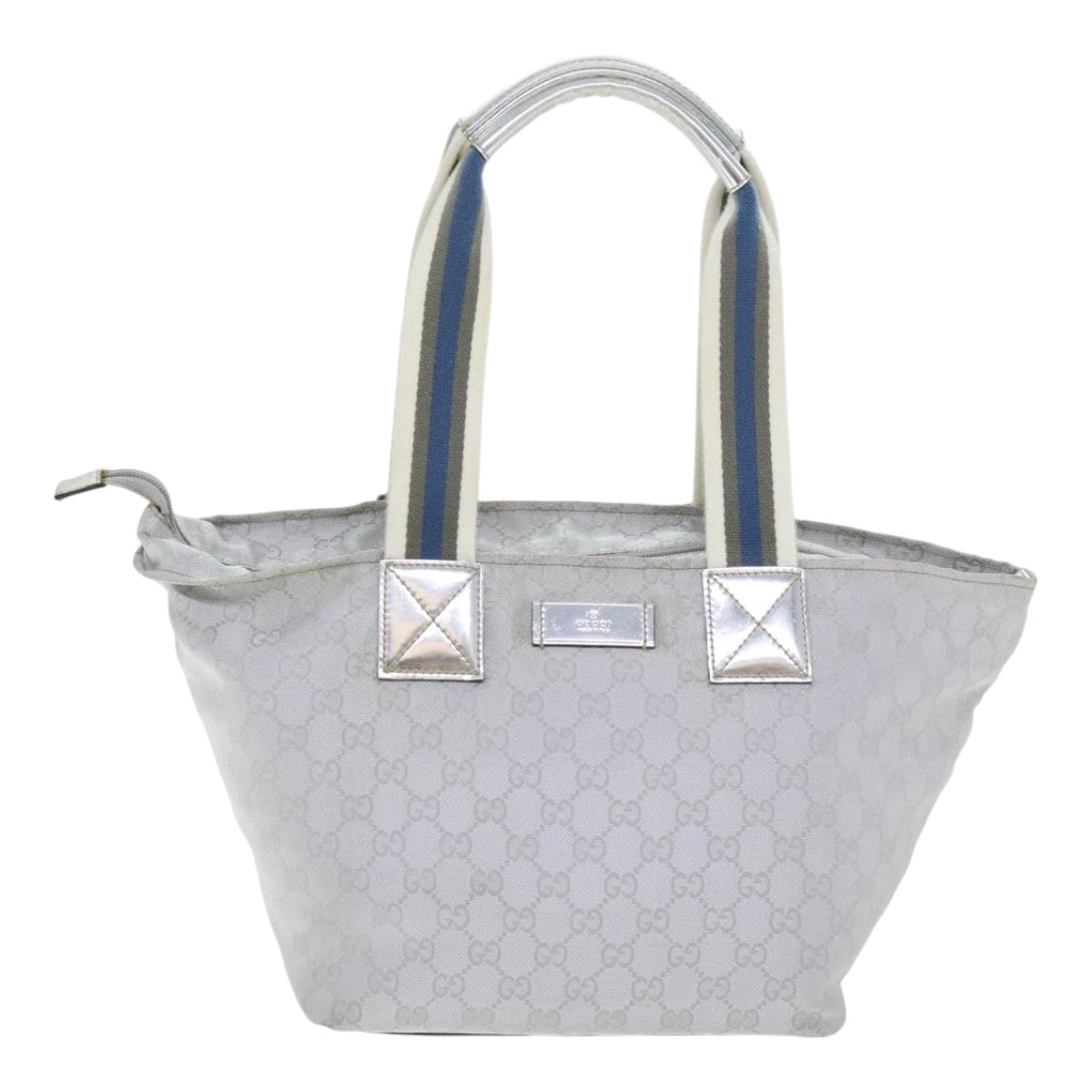 Gucci Web Grey Canvas Handbag