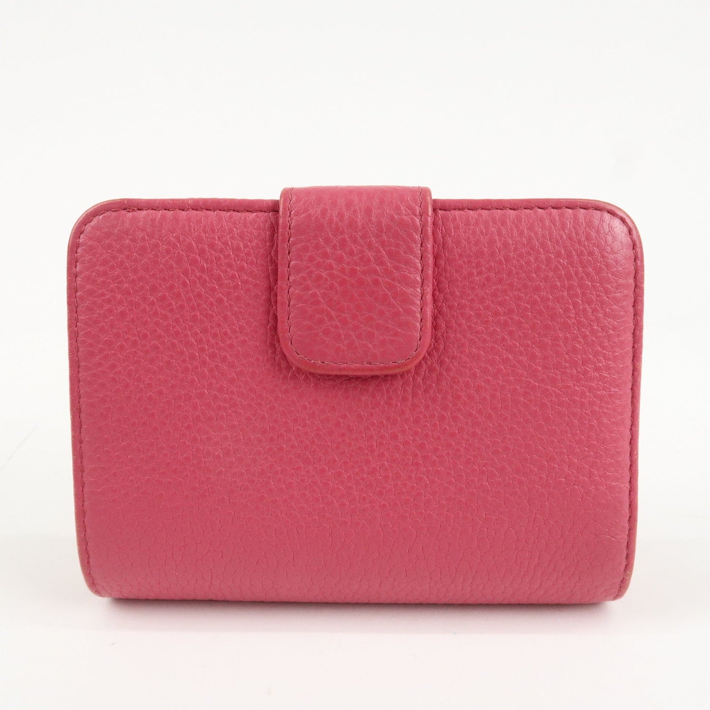 PRADA Logo Leather Bi-Fold Wallet Small Wallet Pink 1ML018  d