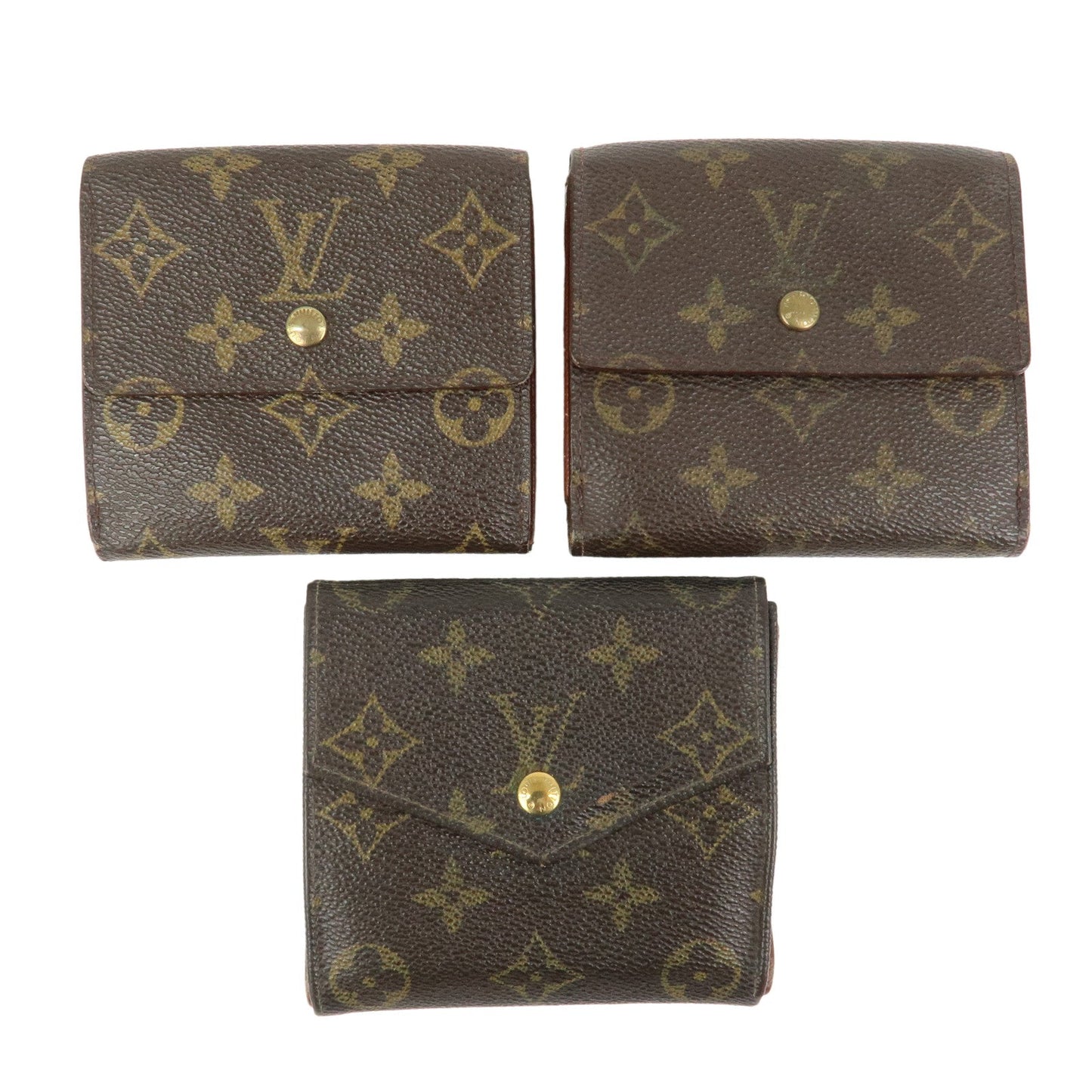 Louis Vuitton Monogram Set of 3 Wallets Brown M61652/M61660