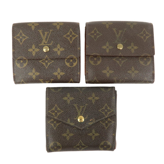 Louis Vuitton Monogram Set of 3 Wallets Brown M61652/M61660
