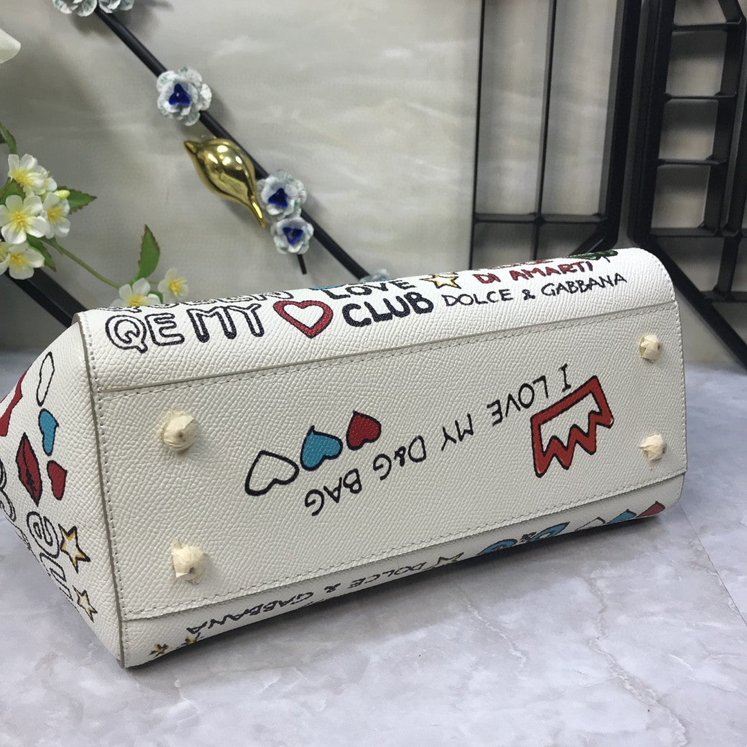 Top Quality MeTop Qualityum Sicily Handbag Unique Print Motifs Muticolour For Women 10.2in/26cm Top Quality