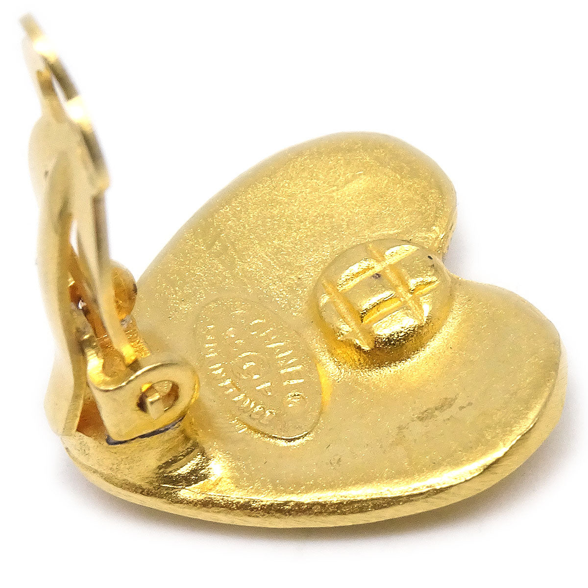 Chanel 1995 Heart Earrings Gold Small