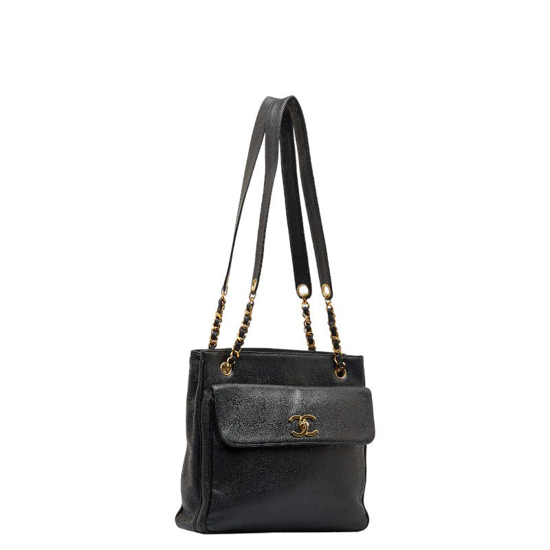 Chanel Cocomark Gold  Chain houlder Bag  Bag Black Caviar S  Chanel