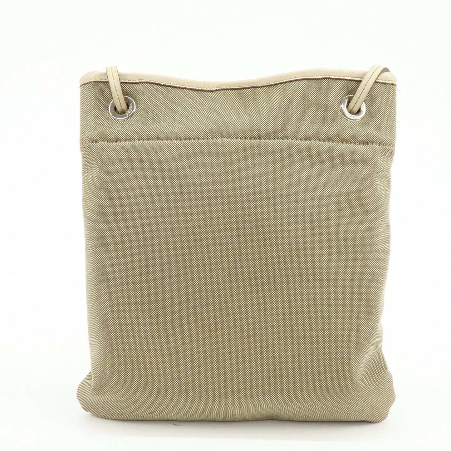 PRADA Logo Jacquard Leather Shoulder Bag Crossbody Bag Beige