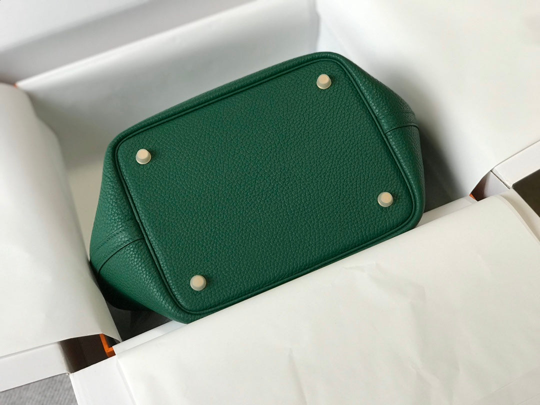Top Quality Picotin Lock 18 Bag Green With Gold-Toned Hardware For Women, Handbags 7.1in/18cm