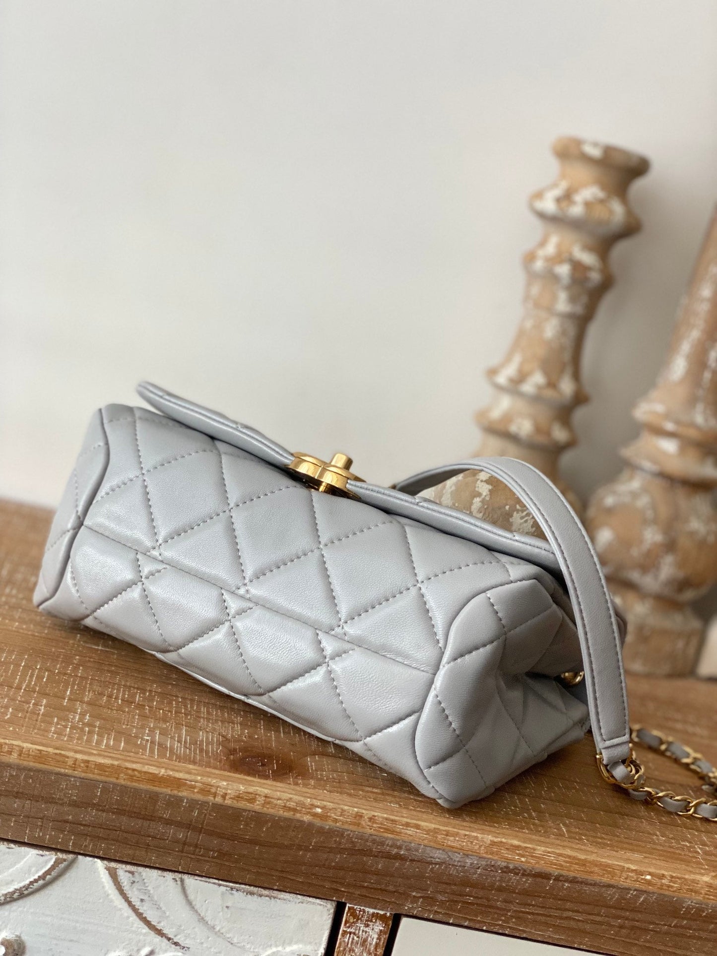CHLLarge Top Qualityap Grey Bag For Women 23cm/9in