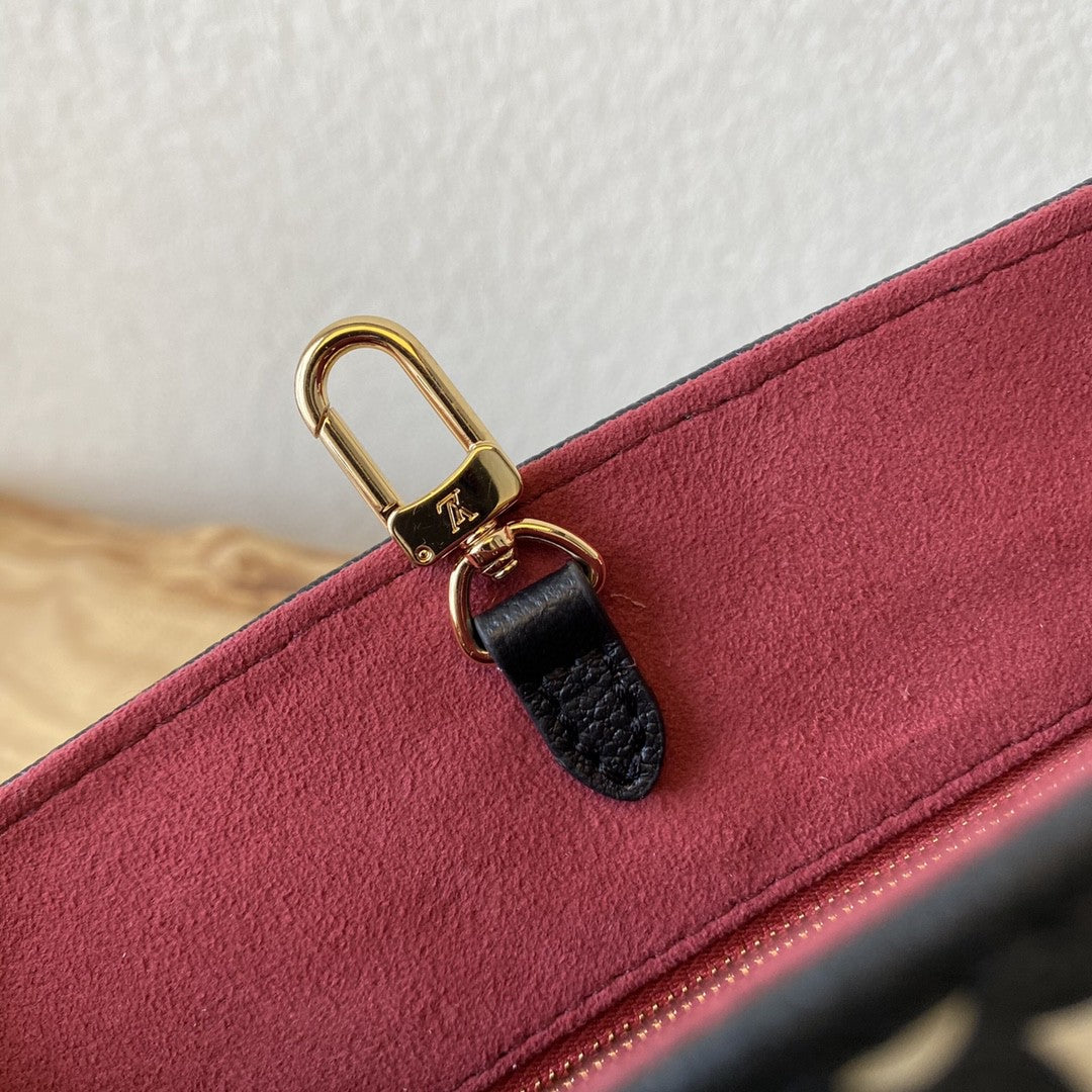 Top Quality On The Go PM Bag Monogram Empreinte 9.8in/25cm Black/Beige Top Quality M45659