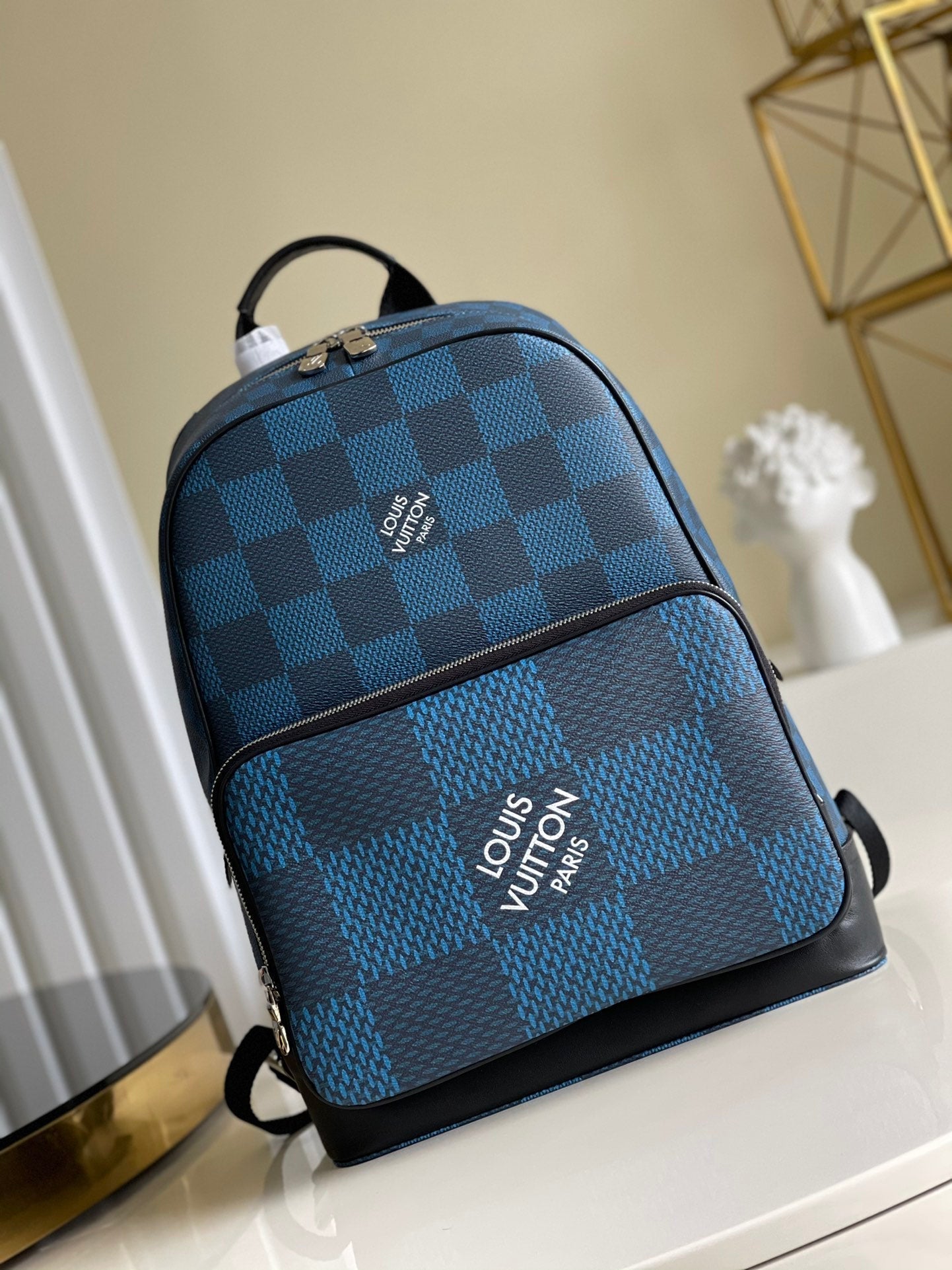 Top Quality Campus Backpack Damier Graphite 3D Canvas Blue For Men, Bags 39cm Top Quality N50008