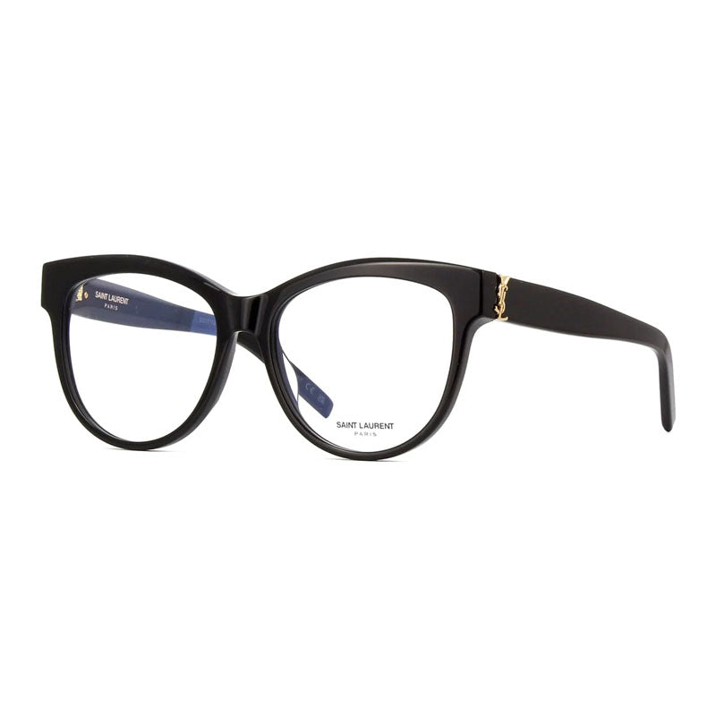 Saint Laurent Eyeglasses Cat Eye Full Rim, Black Frame and Clear Demo Lenses Lens SLM108006