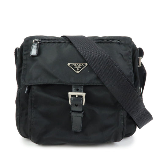 PRADA Triangle Logo Nylon Shoulder Bag Crossbody Bag Black BT8994