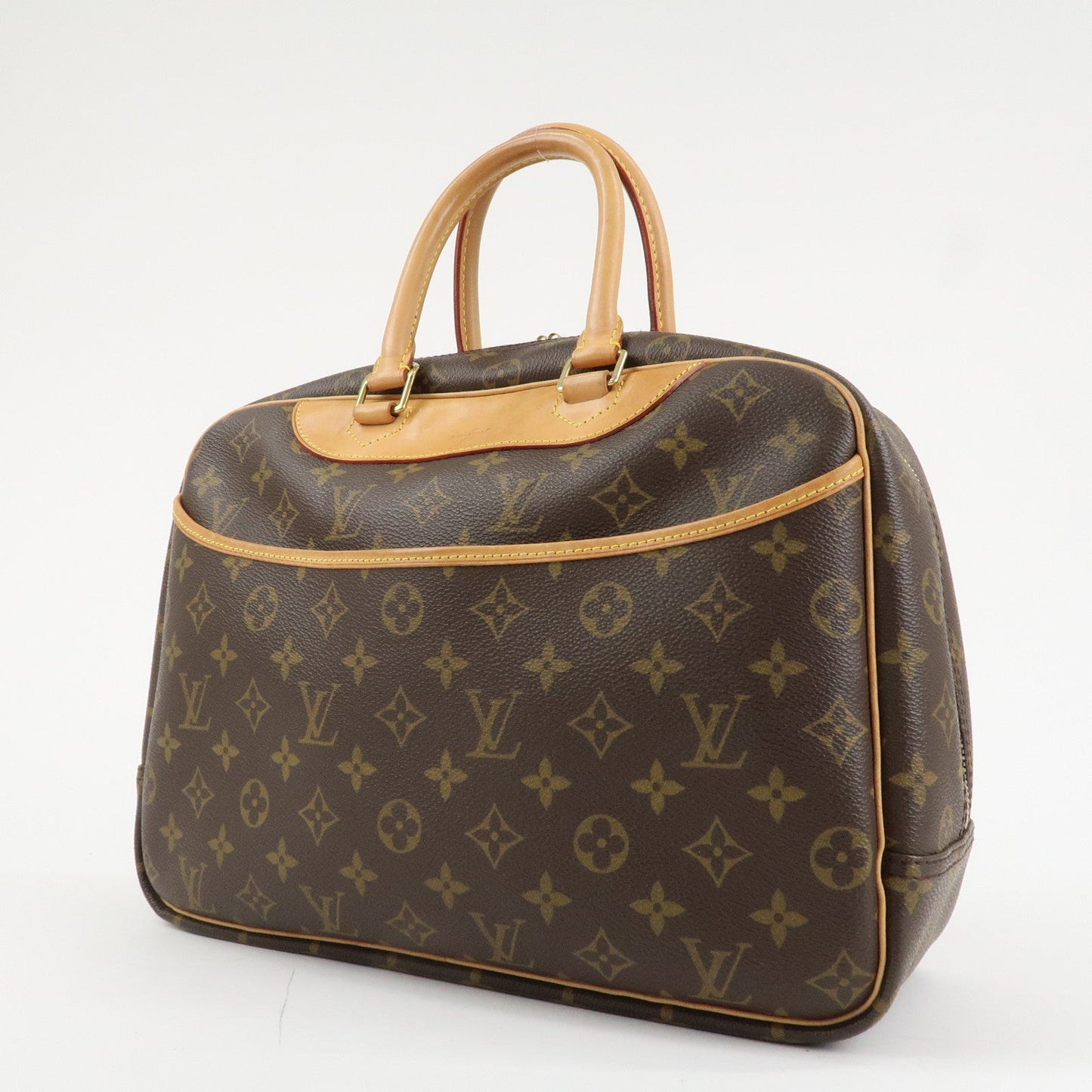 Louis Vuitton Leather Canvas Monogram Deauville Hand Bag M47270  d