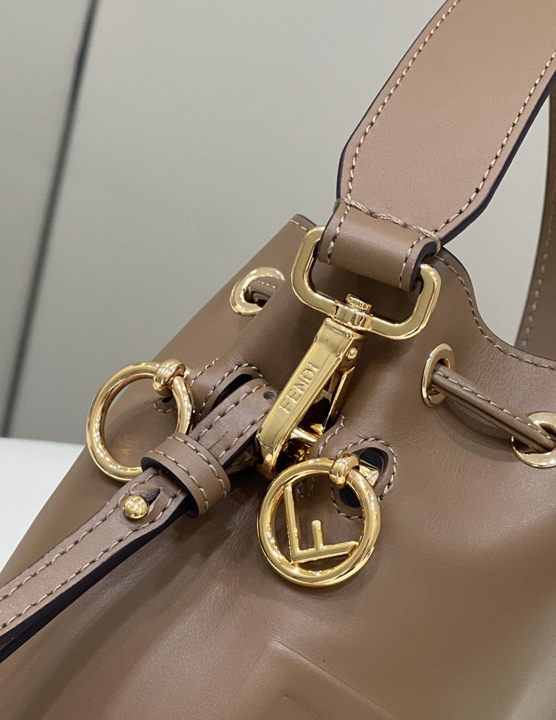 Top QualityTop Quality Mon Tresor Brown Mini-bag with stitching For Woman 18cm/7in