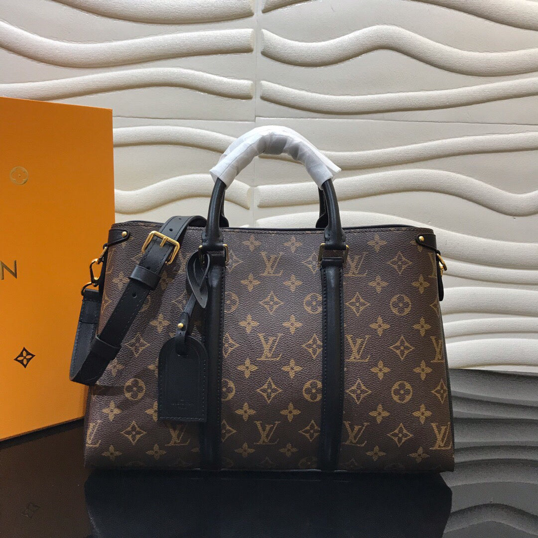 Top Quality Soufflot MM Monogram Canvas Black For Women, WoHandbag, Shoulder And Crossbody Bags 14.2in/36cm Top Quality M44817
