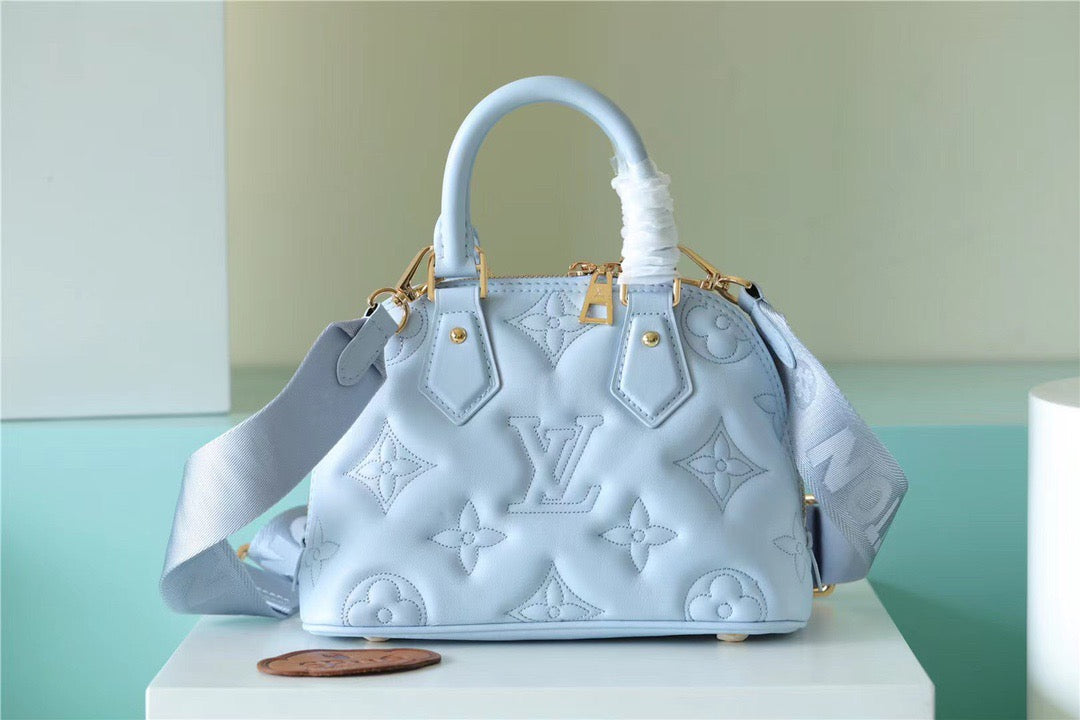 Top Quality Alma BB Bag Handbags,  Shoulder and Cross Body Bags For Women In Bleu Glacier Blue 9.6in/25cm Top Quality M59822