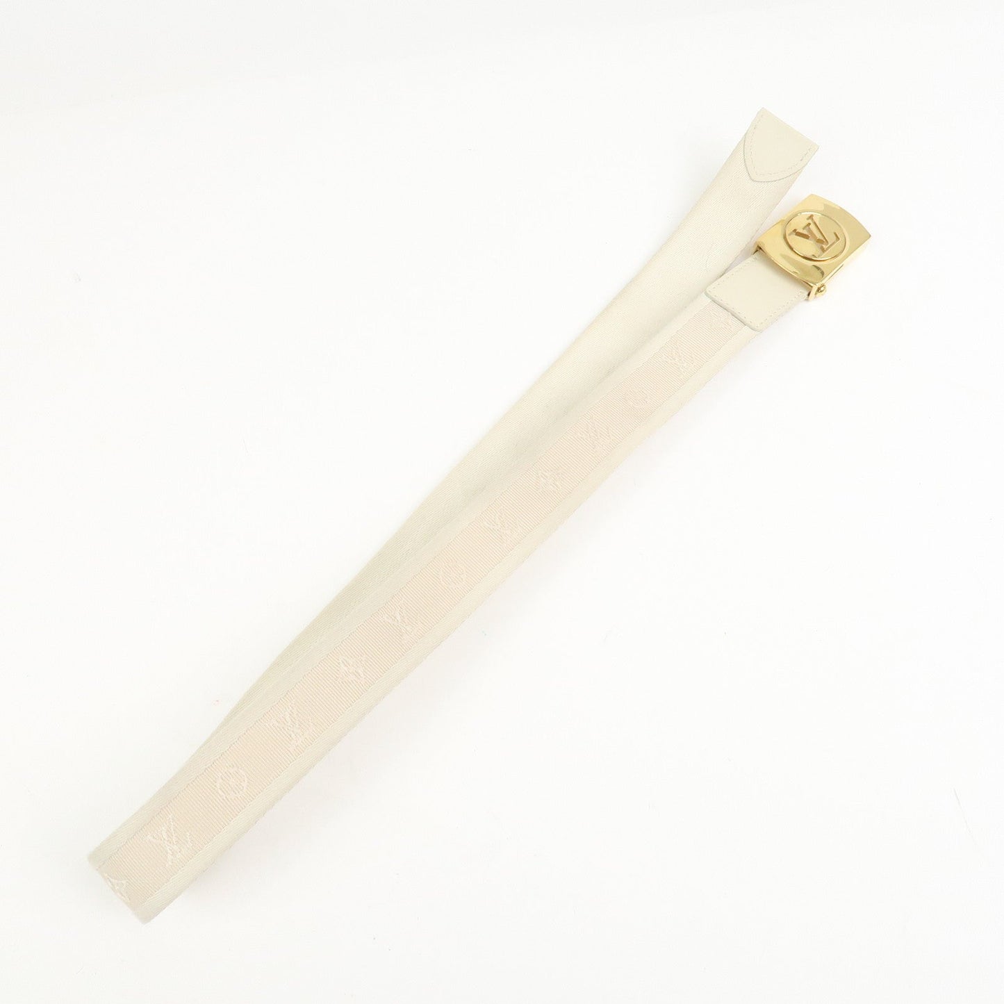 Louis Vuitton Ceinture Fortune Cotton Metal Belt Ivory M6973