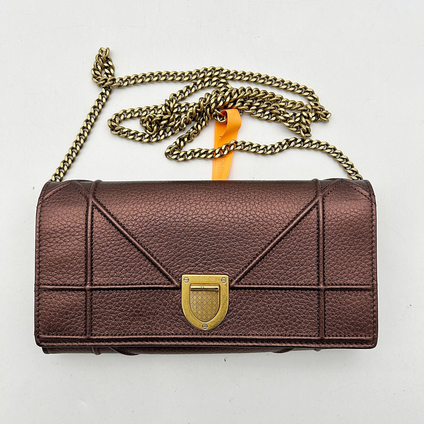 Dior Metallic Bronze Leather Diorama Wallet on Chain Dior 2506042408
