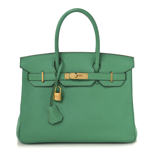Hermes Taurillon Clemence Birkin 30 Menthe
