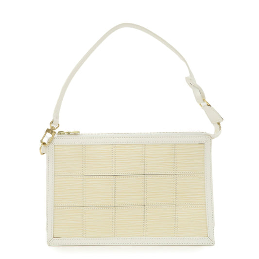 Louis Vuitton Epi Stretch Delmonico Hand Bag Purse Ivory