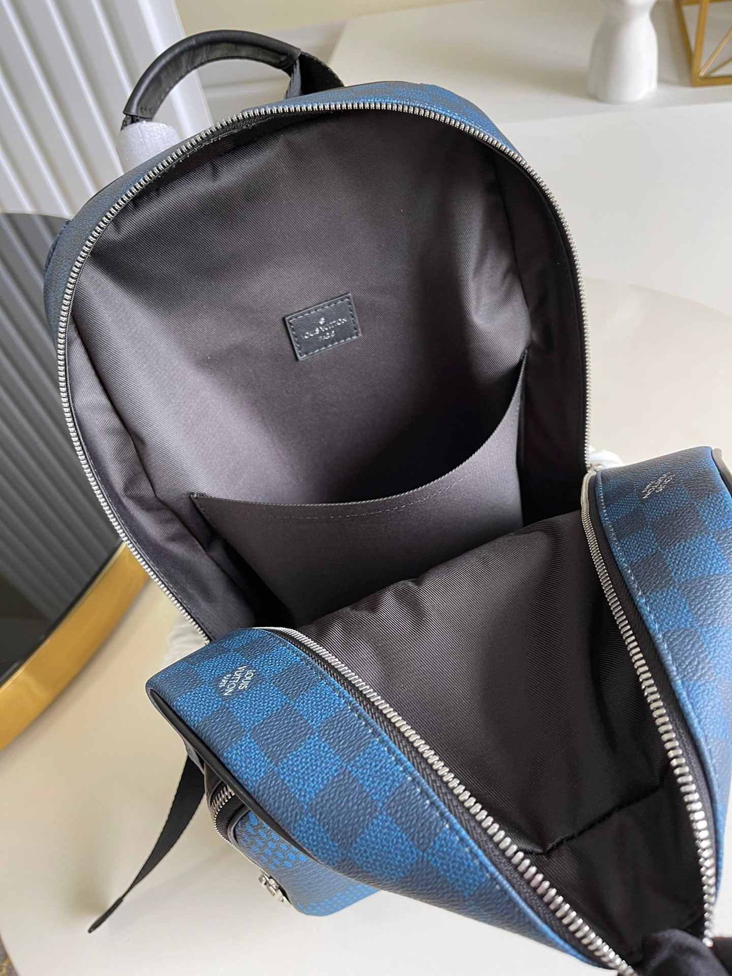 Top Quality Campus Backpack Damier Graphite 3D Canvas Blue For Men, Bags 39cm Top Quality N50008
