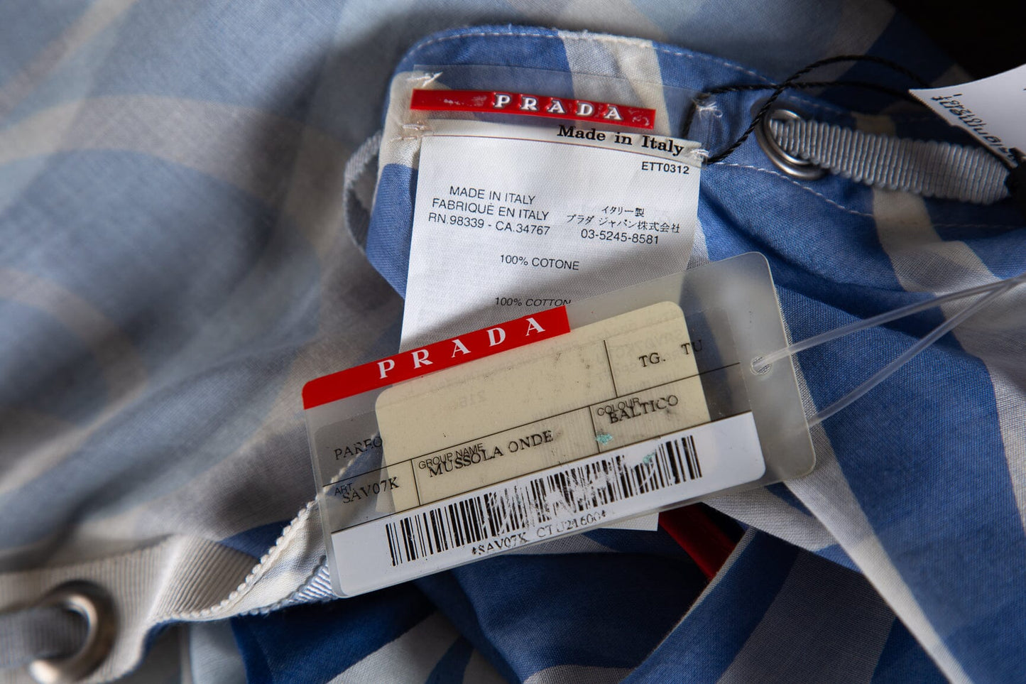 Prada Blue Cotton Printed Wrap Cover Up Skirt
