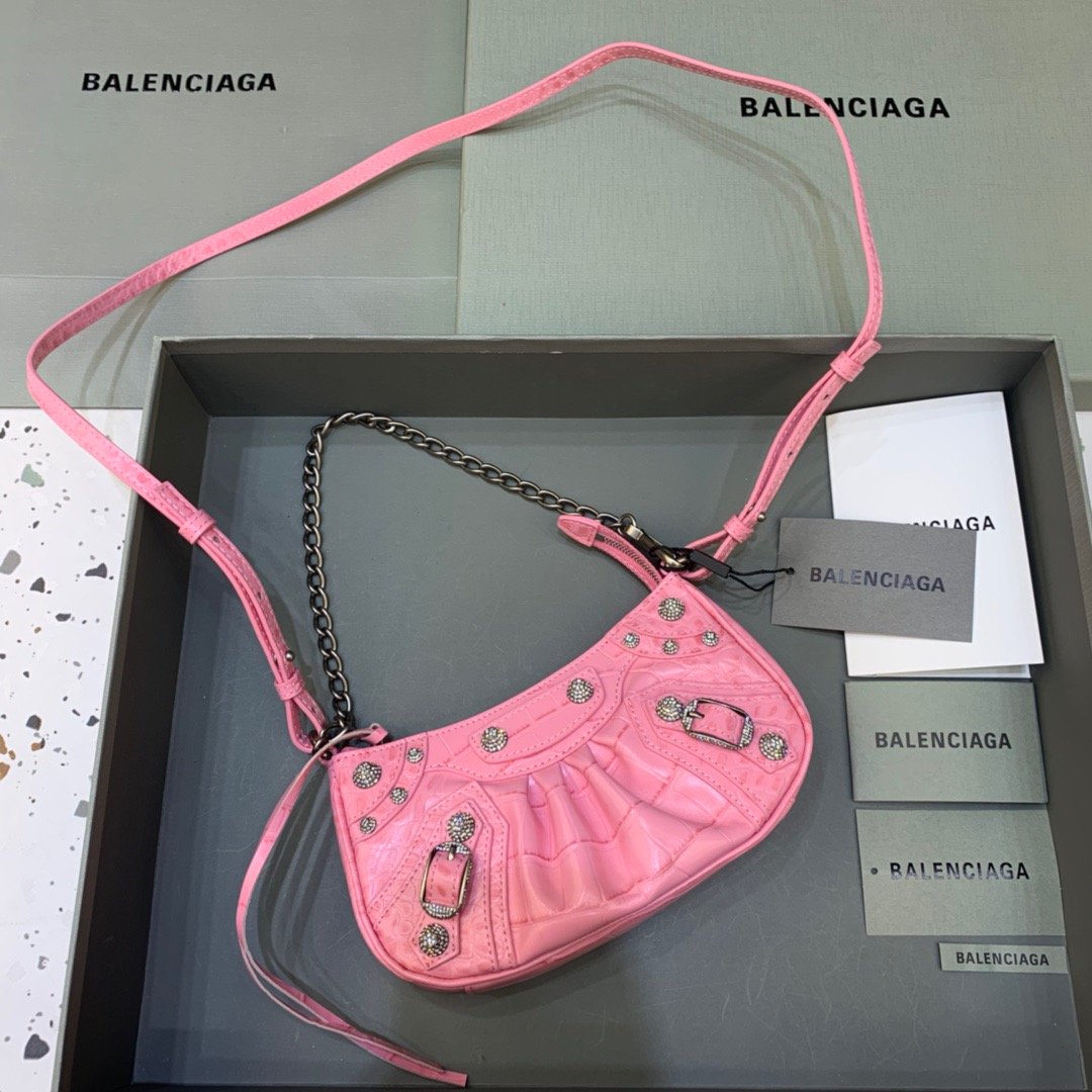Top Quality Le Cagole Mini Bag With Chain In Pink, For Women,  Bags 8.2in/21cm 69581423EBY5812