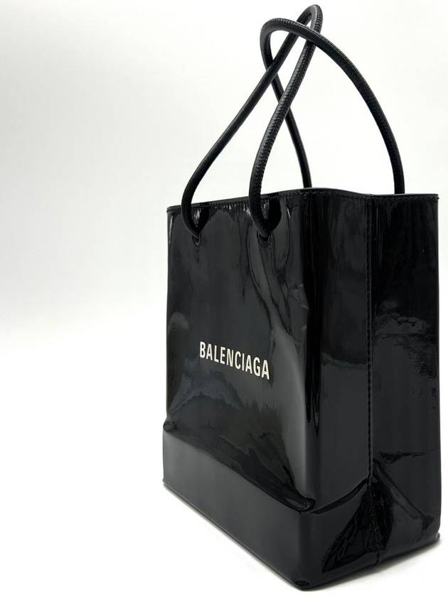 Luxury Balenciaga Trending 2025 Square patent tote bag XXS 572411