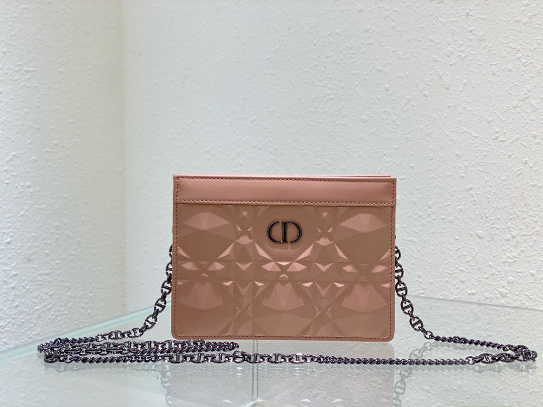 Top Quality Caro Zipped Pouch With Chain Pink, For Women, Womens Handbags 7.5in/19cm CD