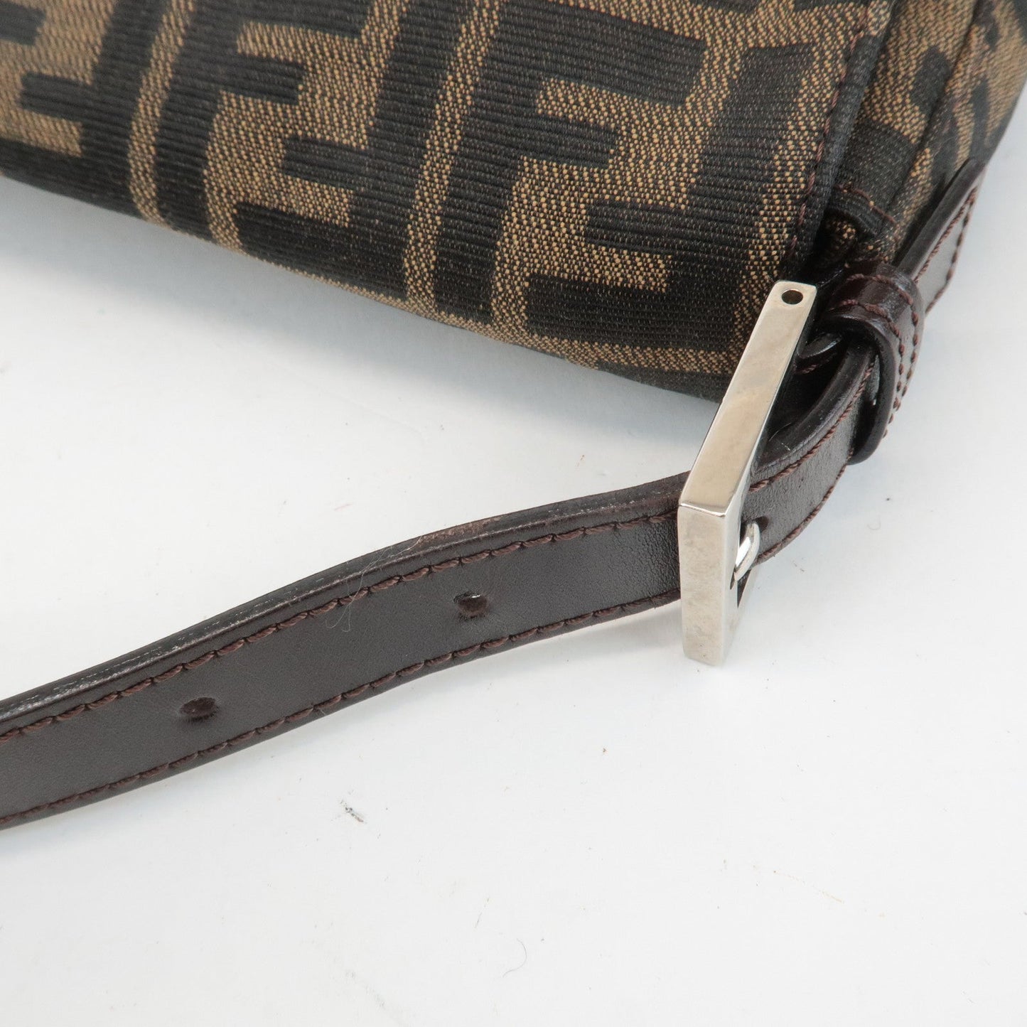 FENDI Zucca Mamma Baguette Canvas Shoulder Bag 26424 Brown Black  d