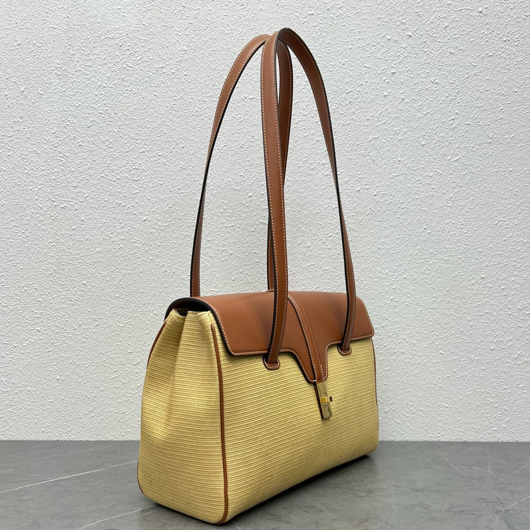 Top Quality Medium Soft 16 Bag In Textile Natural / Tan For Women 13in/32cm 195542DSH.02NT