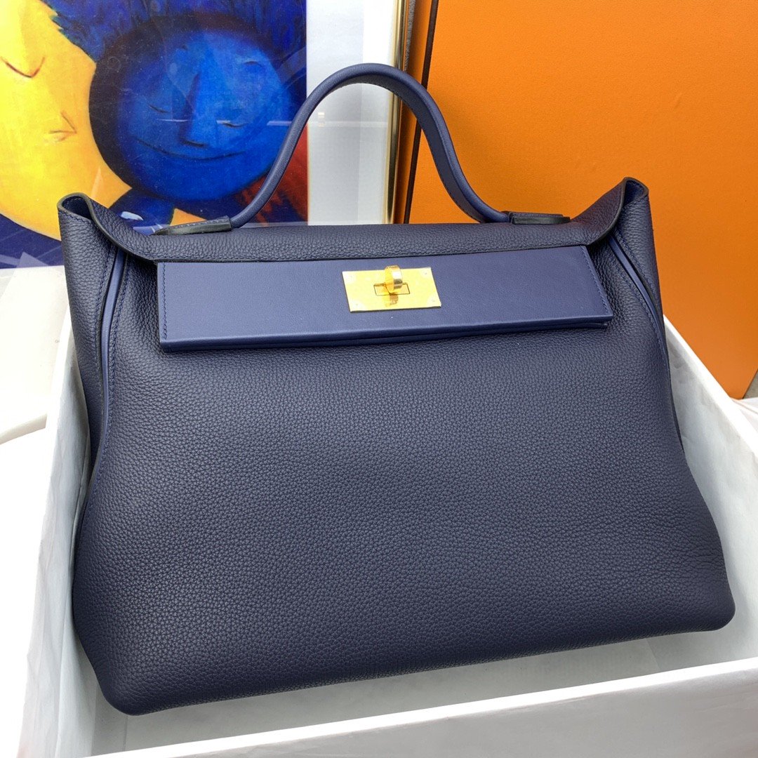 Top Quality 24/24 Evercolor Swift Navy Blue For Women, Handbags, Shoulder Bag 11.4in/29cm
