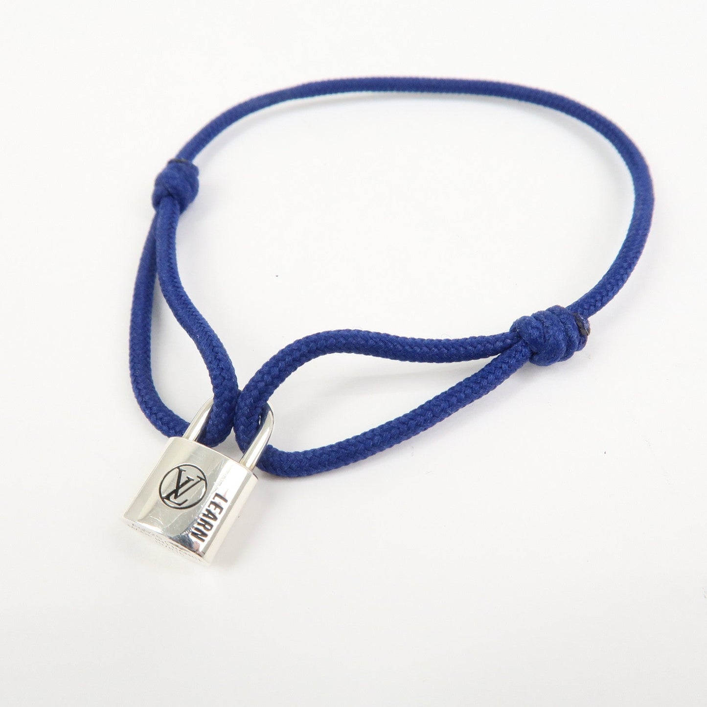 Louis Vuitton Bracelet Lock It LEARN Blue Silver M1342A