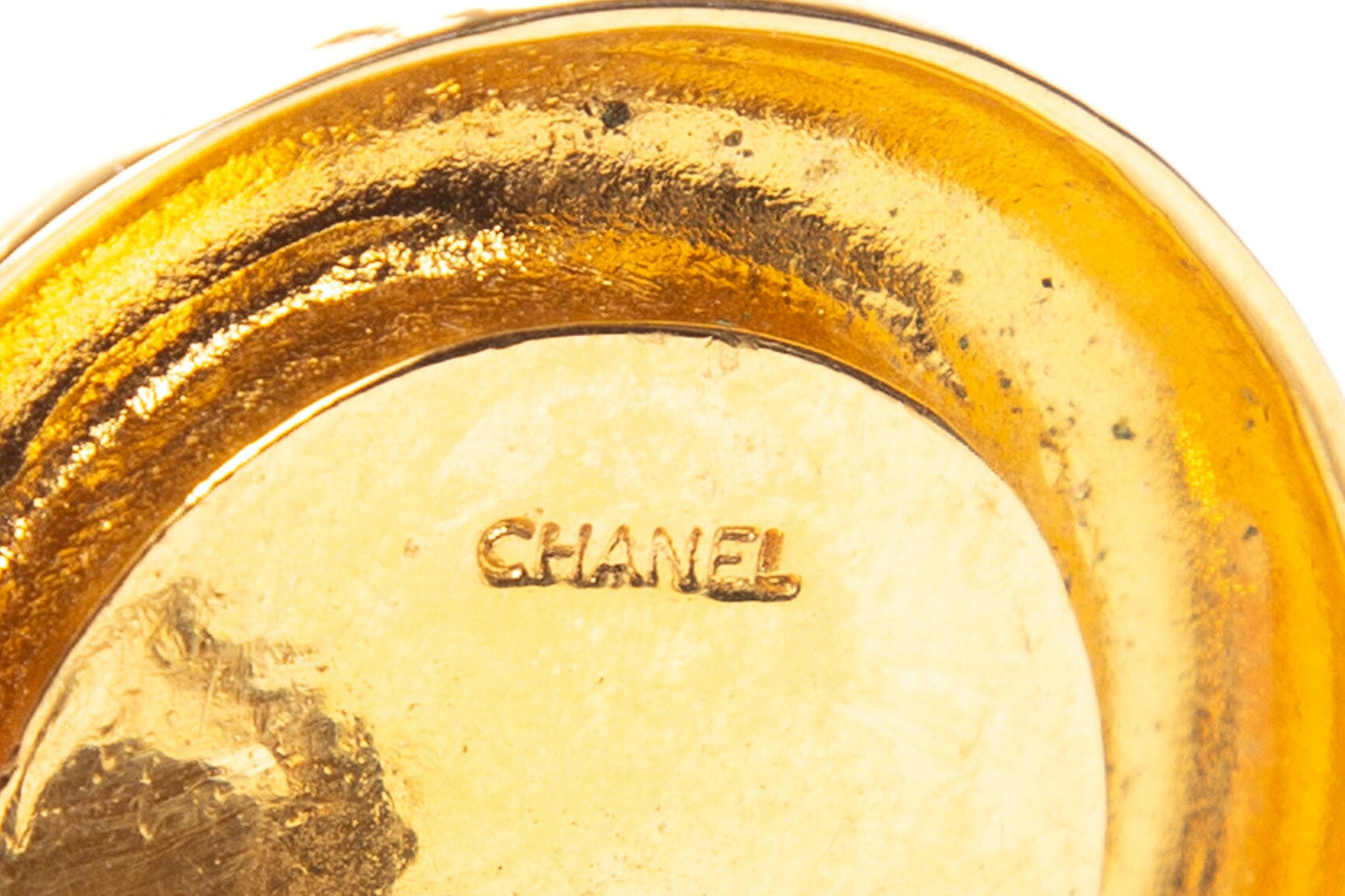 Chanel 31 Rue Cambon Gold Tone Metal Clip On Earrings