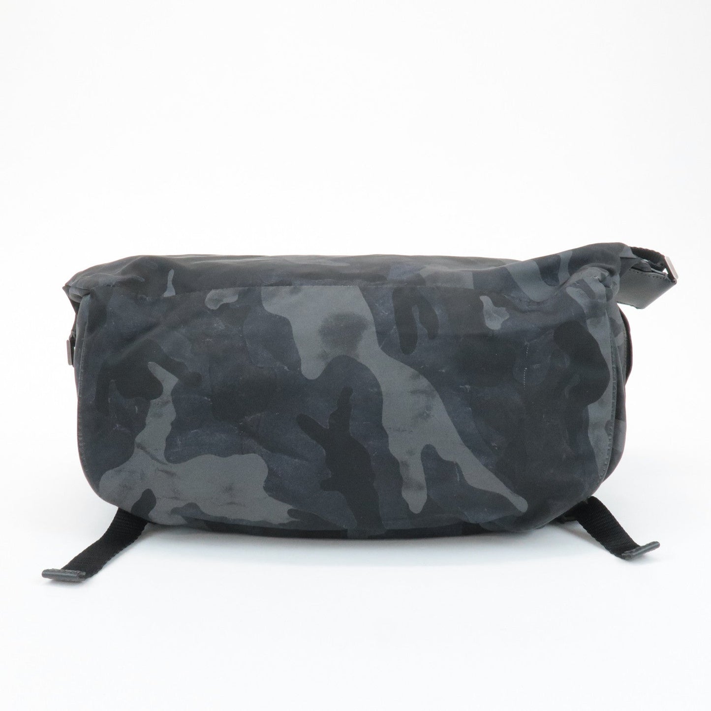 PRADA Triangle Logo Nylon Camouflage Shoulder Bag Black Gray Navy  d