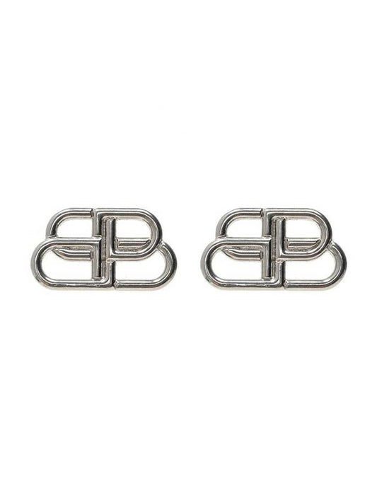 Luxury Balenciaga Trending 2025 BB Logo Stud Earrings Silver