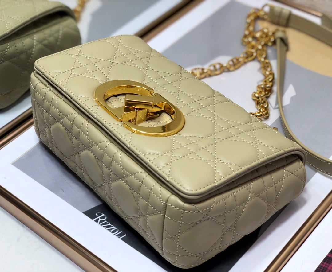 Top Quality Small Caro Bag Beige For Women 8in/20cm CD M9241UWHC_M39U