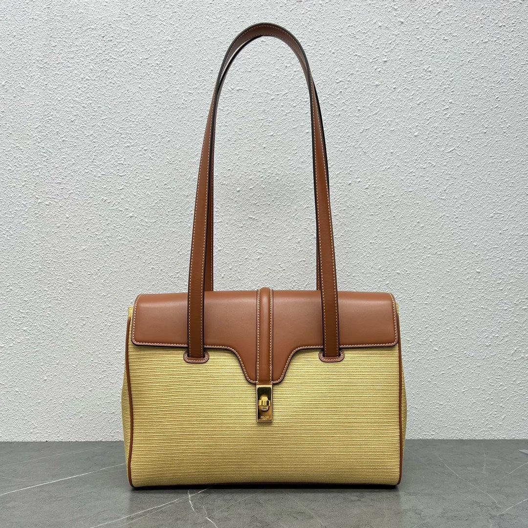 Top Quality Medium Soft 16 Bag In Textile Natural / Tan For Women 13in/32cm 195542DSH.02NT