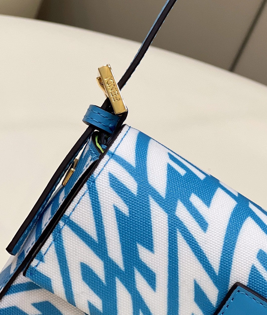 Top QualityTop Quality Mini Baguatte 1997 Blue Glazed Bag For Woman 19.5cm/7.5in