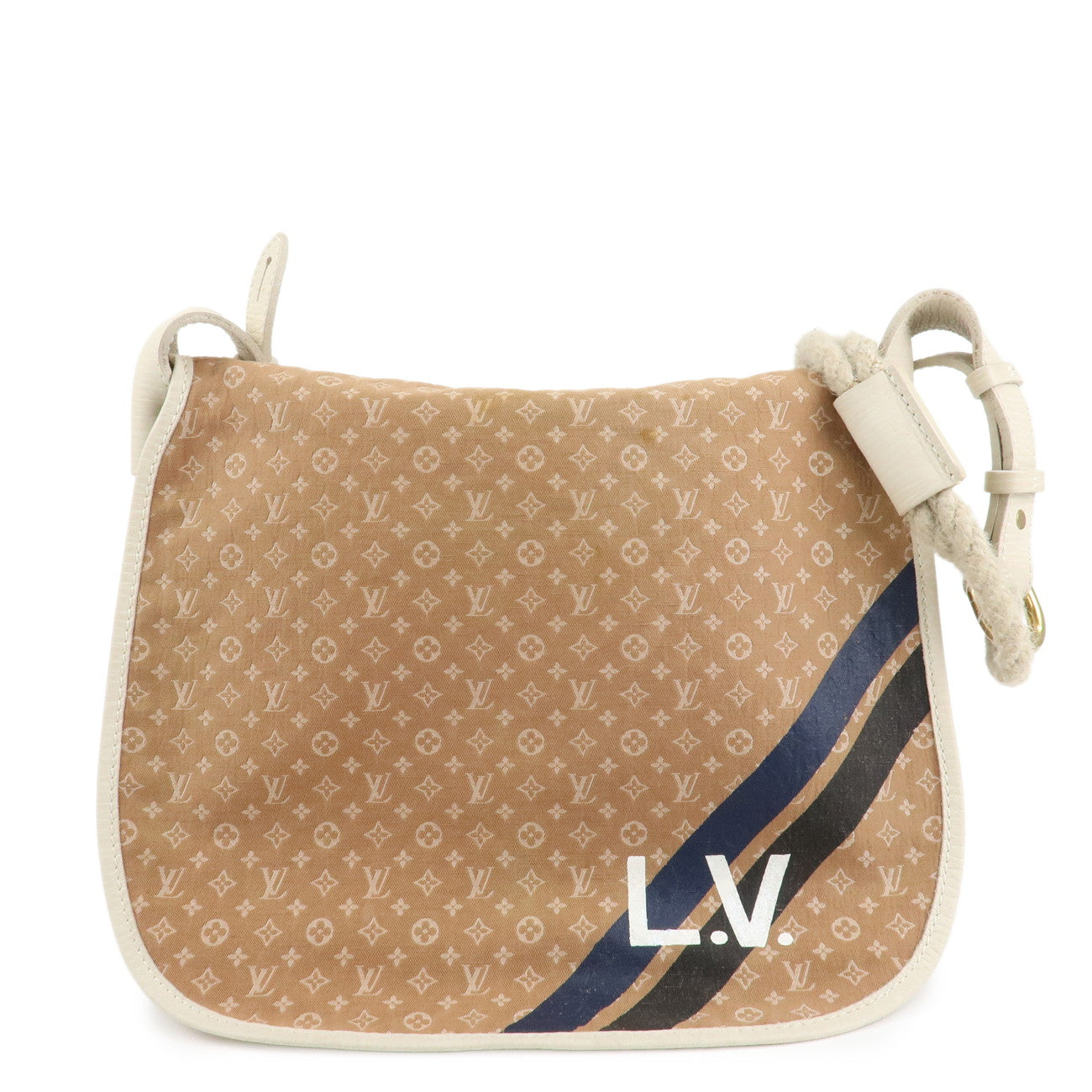 Louis Vuitton Monogram Mini Initial Aman Camel White M40020  d