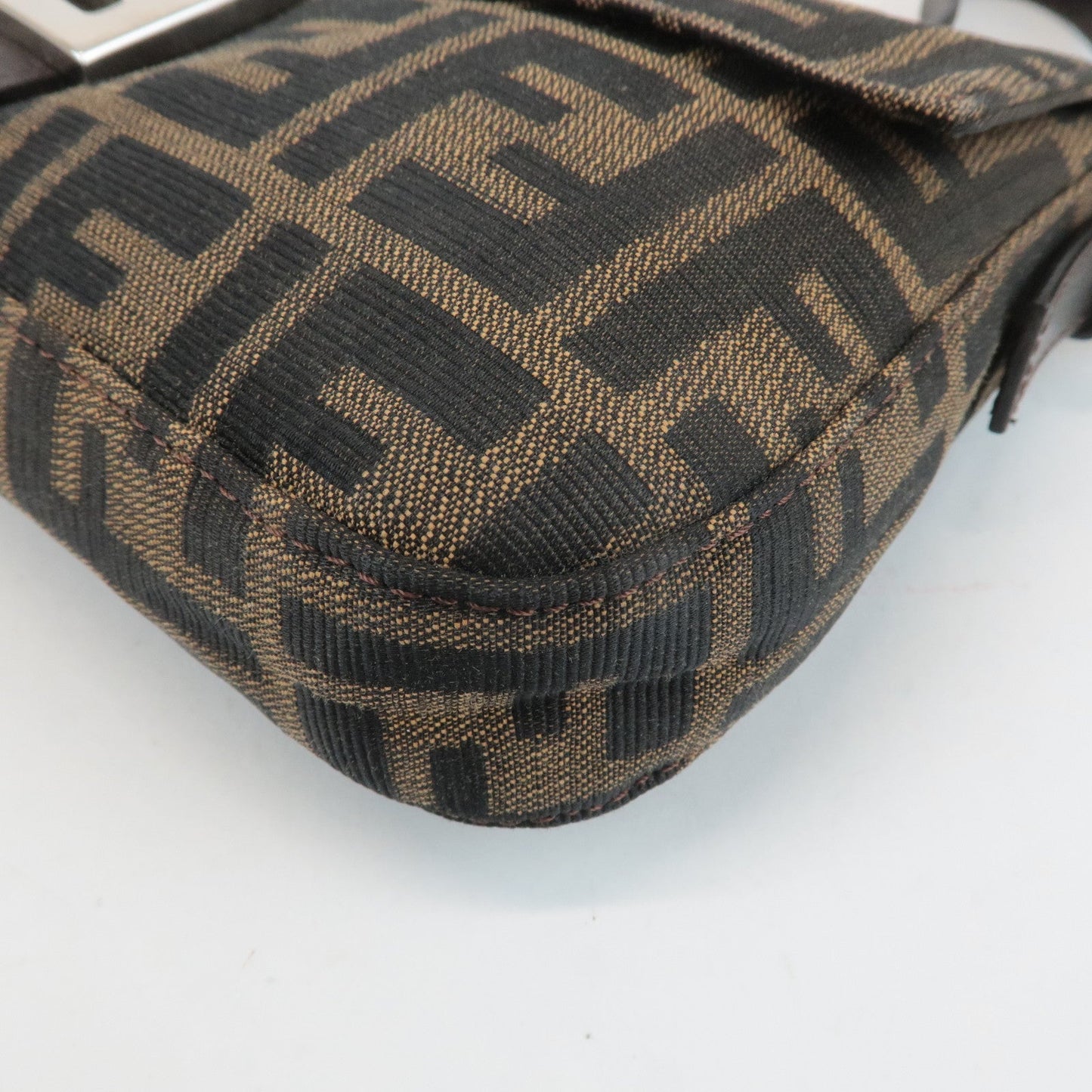 FENDI Zucca Mamma Baguette Canvas Shoulder Bag 26424 Brown Black  d