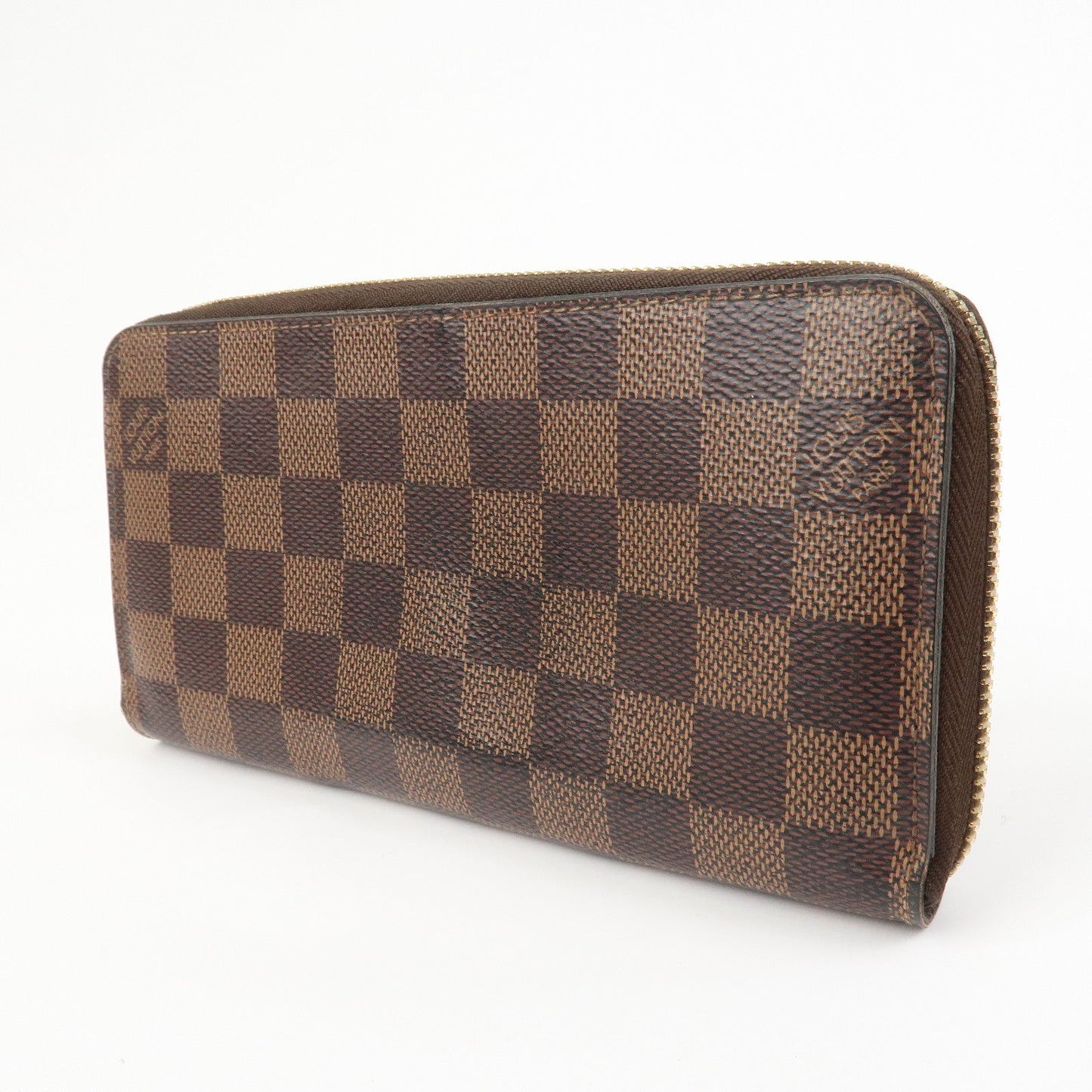 Louis Vuitton Damier Canvas Zippy Wallet Old Style Brown N60015