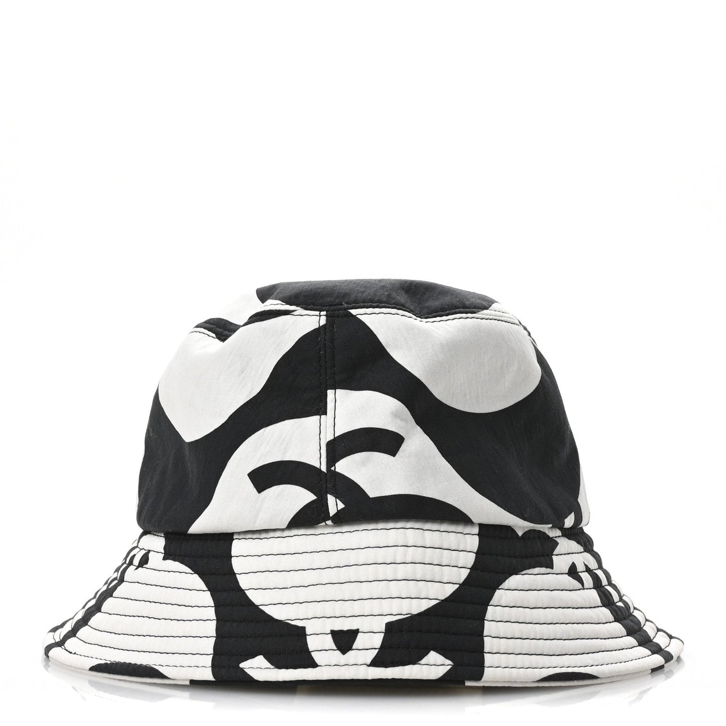 Chanel Cotton CC Bucket Hat Black White