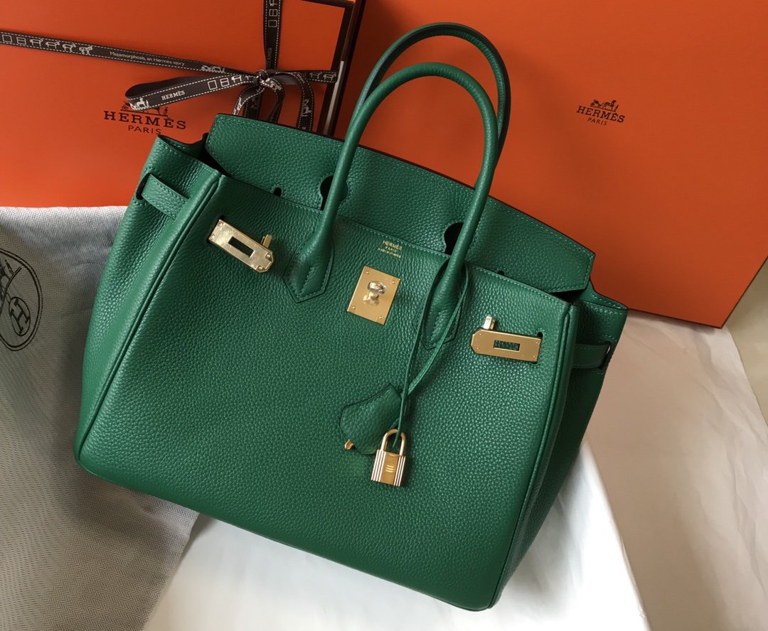 Top Quality Birkin Green For Women Gold-Toned Hardware 11in/30cm