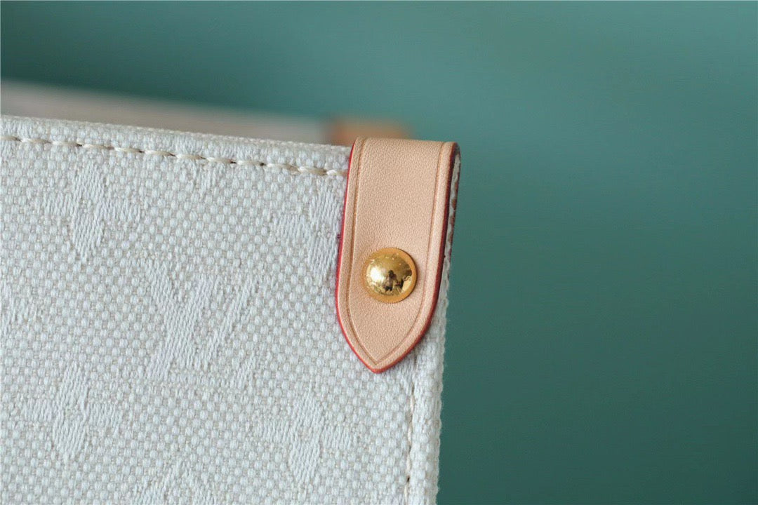 Top Quality Onthego GM Monogram Giant And Raffia White/ Pink For Women,  Shoulder And Crossbody Bags 41cm/16.1in Top Quality