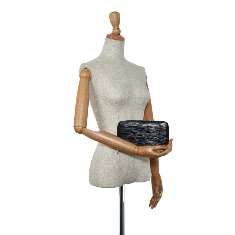 Louis Vuitton Epic Zippie Organizer Round  Long Wallet M63852 Black Leather Ladies Louis Vuitton