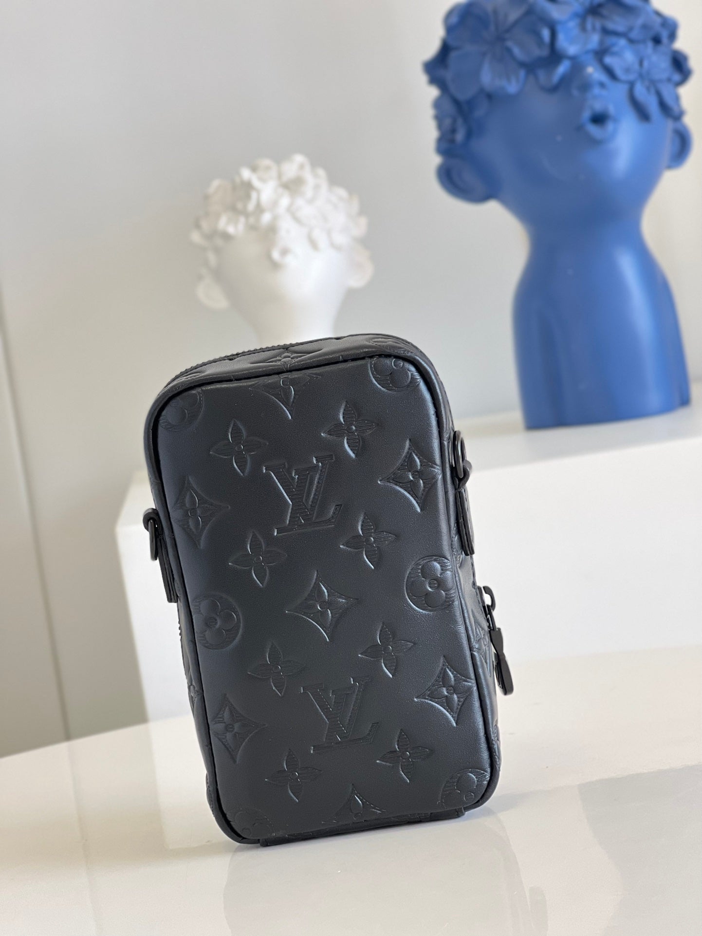 Top Quality Flap Double Phone Pouch Monogram Black For Men, Bags, Crossbody Bags 7.1in/18cm Top Quality M81005