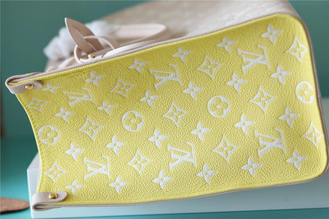 Top Quality Onthego MM Monogram Empreinte Beige/ Pink/ Yellow For Women,  Shoulder And Crossbody Bags 35cm/13.8in Top Quality M46128