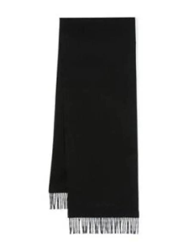 Luxury Saint Laurent Trending 2025 Embroidered Logo Cashmere Muffler Black