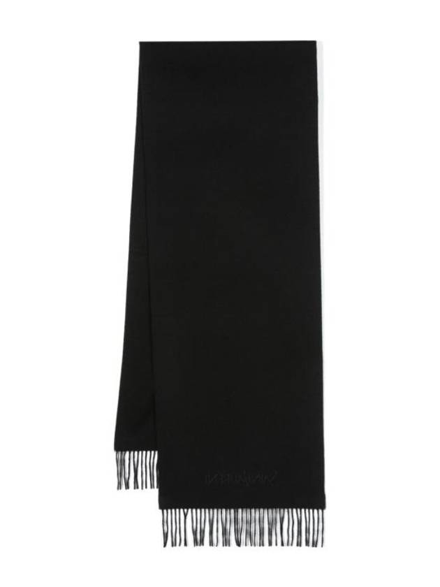 Luxury Saint Laurent Trending 2025 Embroidered Logo Cashmere Muffler Black